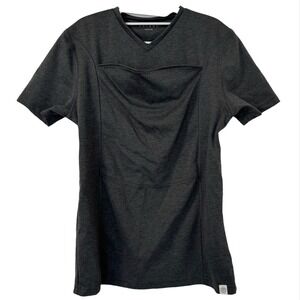 LALABU Mens The Soothe Shirt V-Neck‎ Dad & Baby M Charcoal Gray